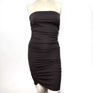 Zara strapless cinched midi dress